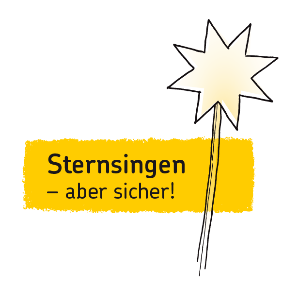 2021 Slogan Corona aber sicher Stern rgb
